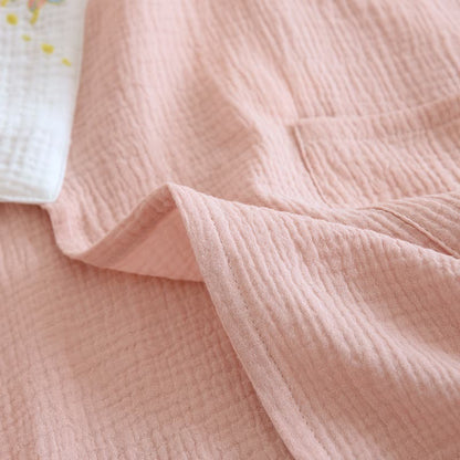 Butterfly Embroidered Cotton Gauze Kimono Loungewear - image 12