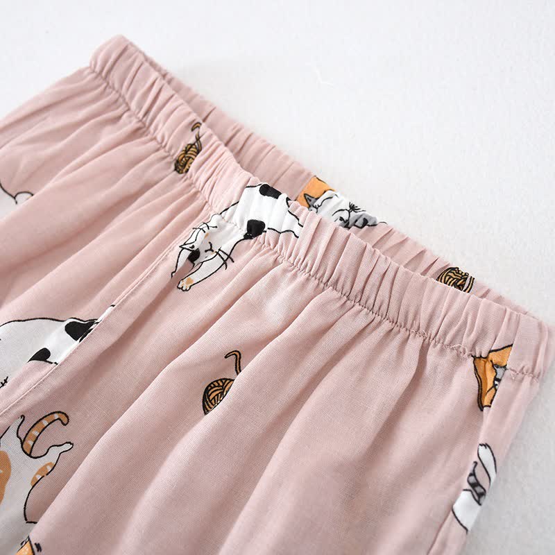 Couple Matching Cat Cotton Kimono Loungewear - image 4