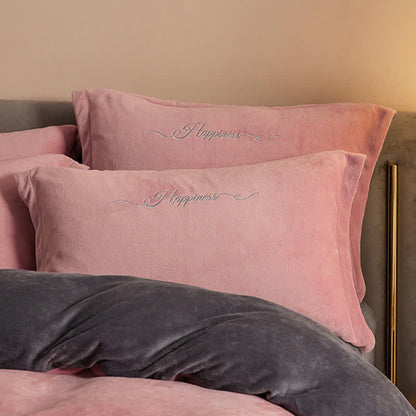 Happiness Embroidered Plush Bedding Set(4PCS) - image 22