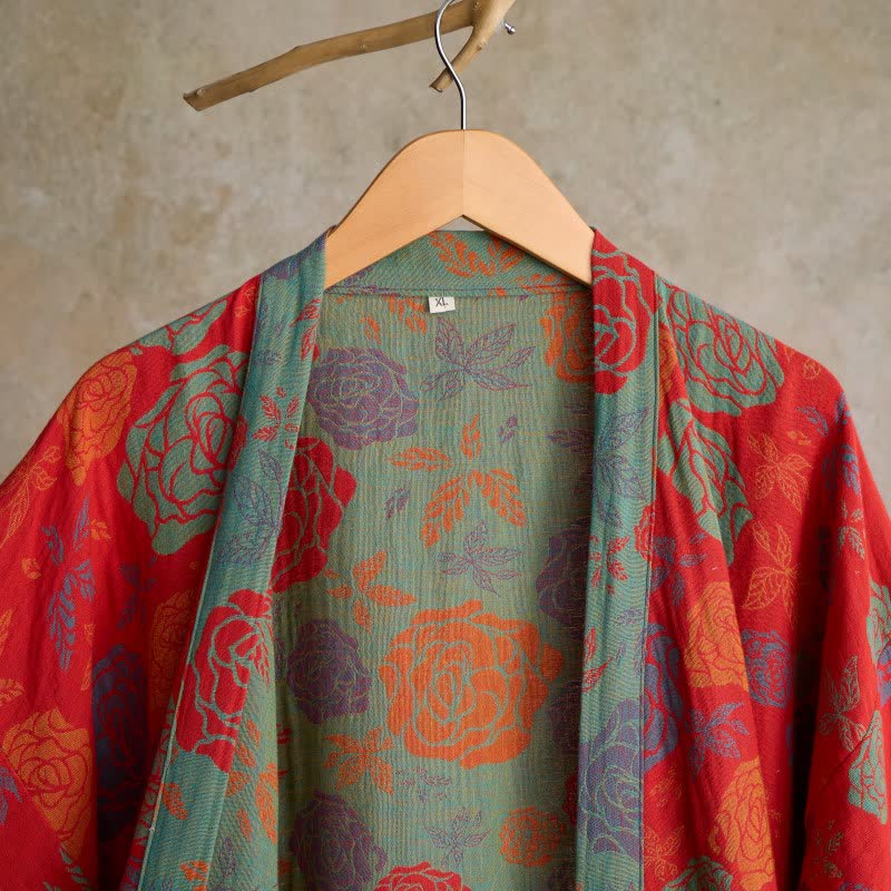 Romantic Rose Cotton Gauze Kimono Robe - image 3