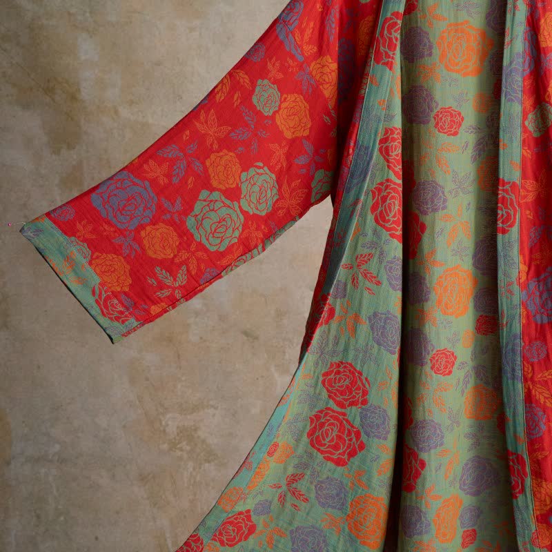 Romantic Rose Cotton Gauze Kimono Robe - image 4