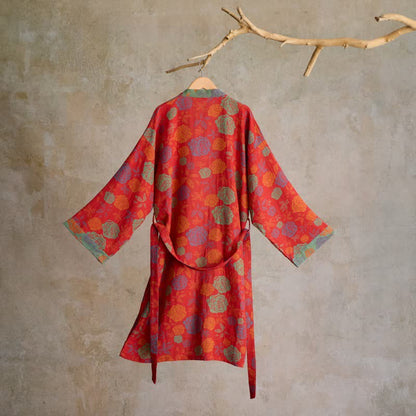 Romantic Rose Cotton Gauze Kimono Robe - image 1
