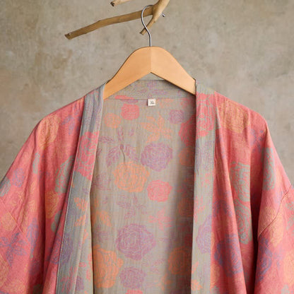 Romantic Rose Cotton Gauze Kimono Robe - image 11