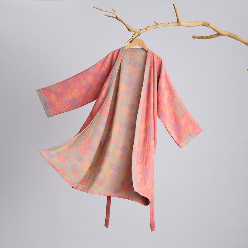 Romantic Rose Cotton Gauze Kimono Robe - image 10