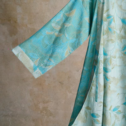 Natural Leaf Cotton Gauze Kimono Robe - image 4
