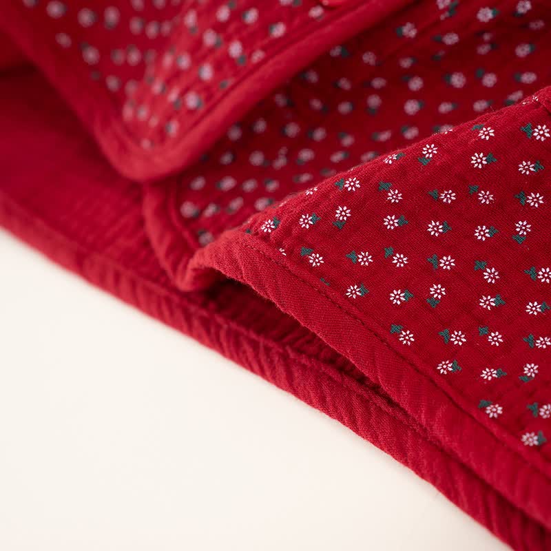 Red Floral Pure Cotton Pajama Set - image 8
