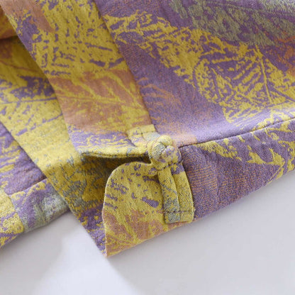Oriental Style Leaf Pure Cotton Pajama Set - image 6
