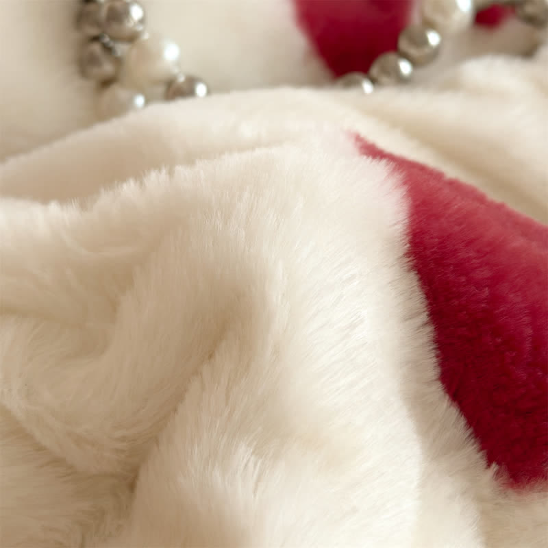 Heart Pattern Plush Fleece Throw Blanket - image 6