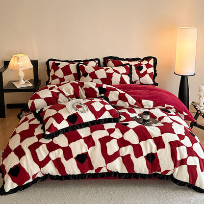 Romantic Plush Velvet 4-Piece Duvet Cover Set - image 1