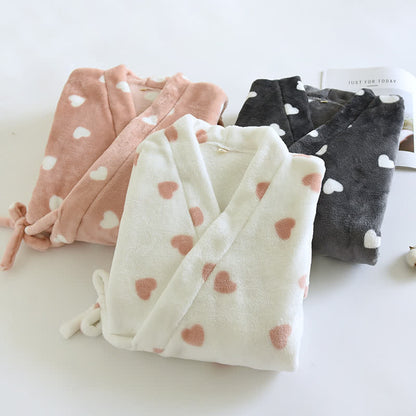 Couples Matching Heart Plush Kimono Robe - image 2