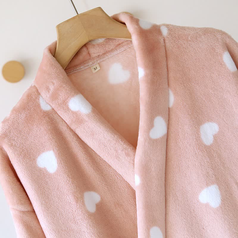 Couples Matching Heart Plush Kimono Robe - image 6