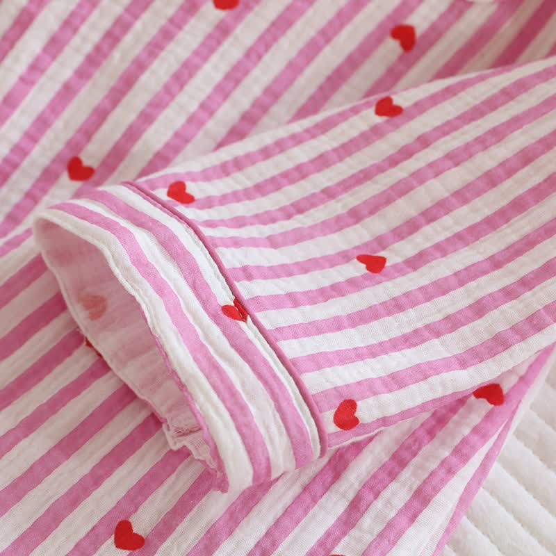 Stripe Heart Cotton Gauze Pajama Set - image 10