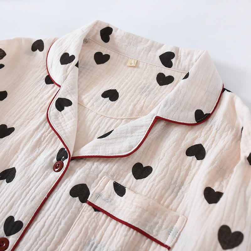 Black Heart Pure Cotton Pajama Set - image 3