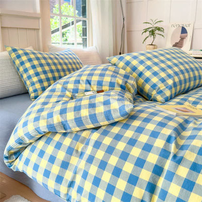 Checkered Pattern Pure Cotton Bedding Set - image 6