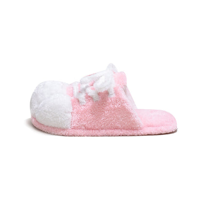 Cat Paw Lace-Up Closed-Toe Plush Slippers - image 4