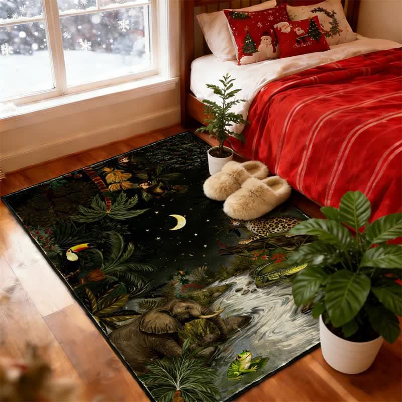 Tropical Wildlife Scene Rectangle Area Rug - image 8