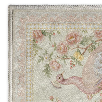 Elegant Peacock Floral Non-slip Area Rug - image 24