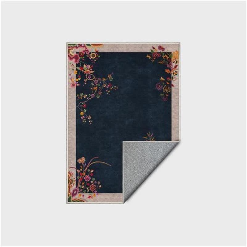 Oriental Chinoiserie Floral Non-slip Area Rug - image 4
