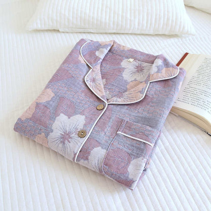 Cotton Cherry Blossom Jacquard Loungewear Set - image 2