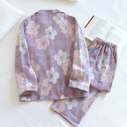 Cotton Cherry Blossom Jacquard Loungewear Set - image 1