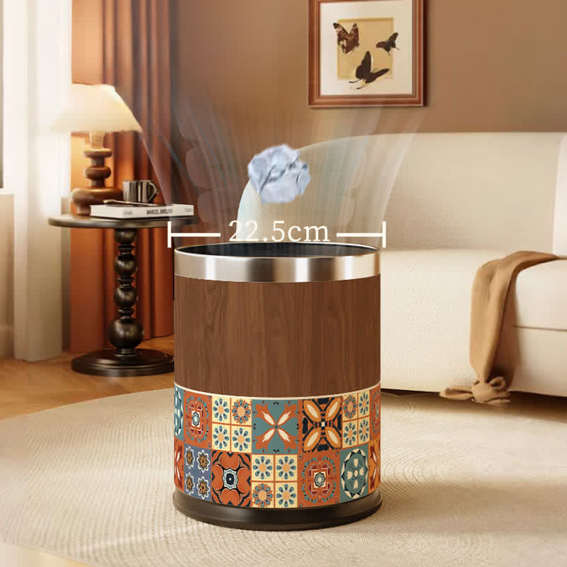 Vintage Mediterranean Double-Layer Trash Can - image 3