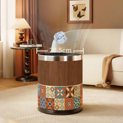 Vintage Mediterranean Double-Layer Trash Can - image 3