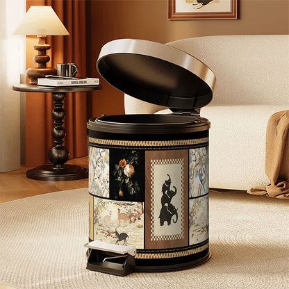 Vintage Collage & Botanical Series Trash Can - image 1