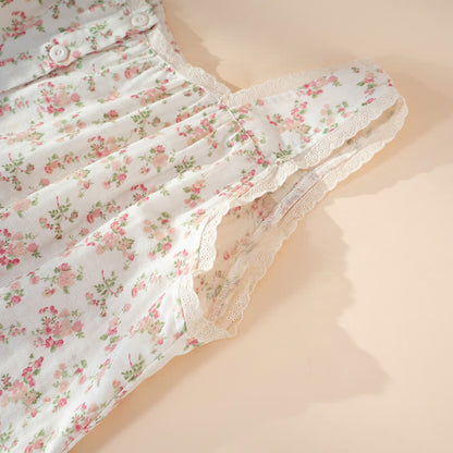 Pink Floral Pure Cotton Sleeveless Nightdress - image 4