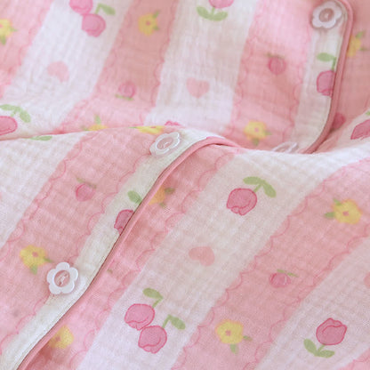 Striped Rose Cotton Loungewear Set - image 7