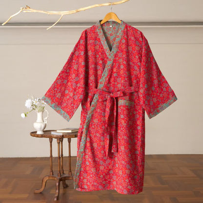 Romantic Rose Cotton Kimono Robe - image 2