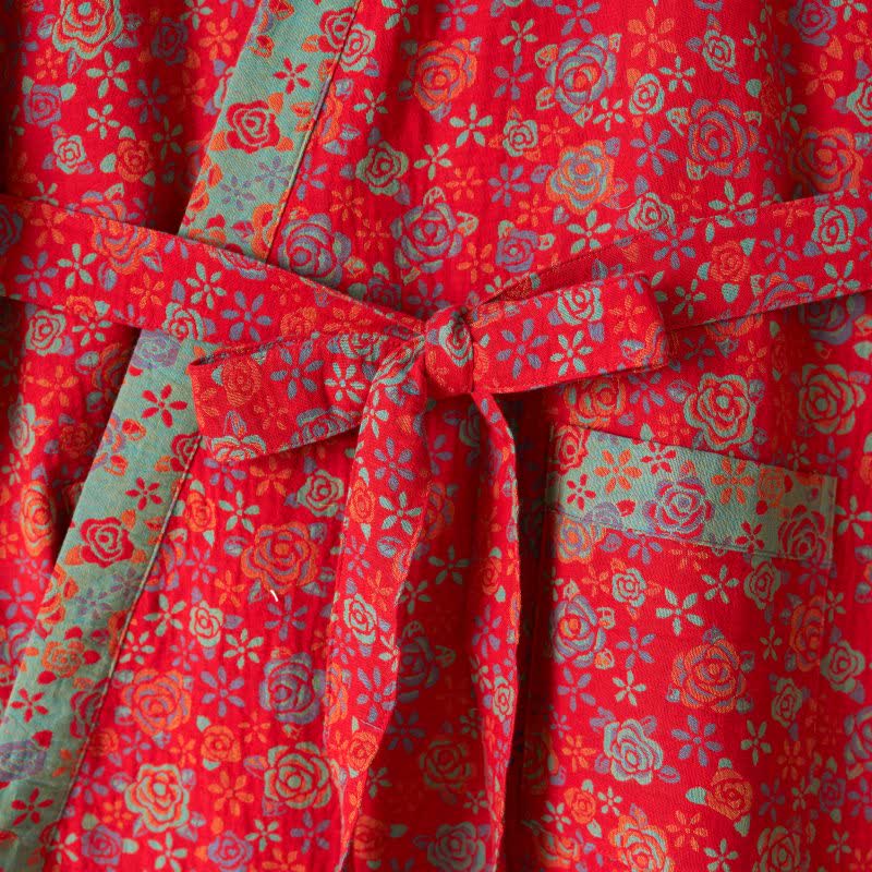 Romantic Rose Cotton Kimono Robe - image 7