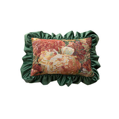 Oil Painting Peony Ruffled Throw Pillow - image 10