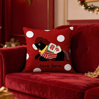 Cute Cartoon Pony Square Pillow Cover - image 6