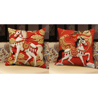3D Effect Horse Decorative Pillow Cover - Set (E + F) - 18" x 18" - image 10