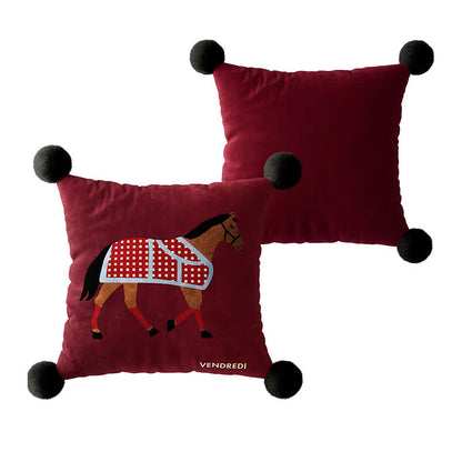 Horse-themed Print Square Throw Pillow Cover - 2PCS: B - 19" x 19" - image 5