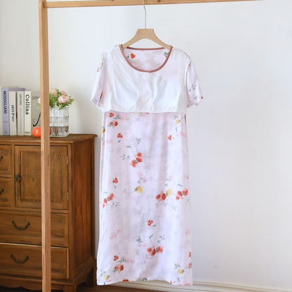 Oriental Style Pomegranate Short Sleeve Nightgown - image 3