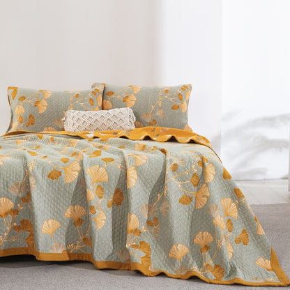 Ginkgo Leaf Organic Cotton Reversible Quilt - image 63