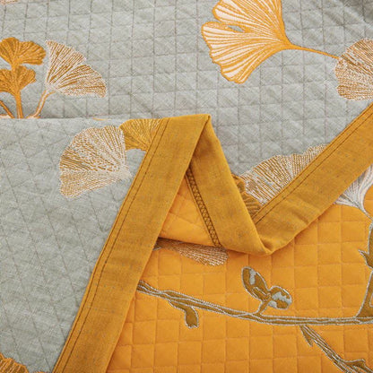 Ginkgo Leaf Organic Cotton Reversible Quilt - image 70
