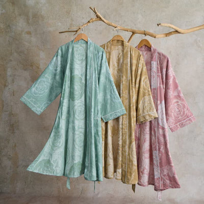 Luxurious Peony Pure Cotton Kimono Robe - image 1