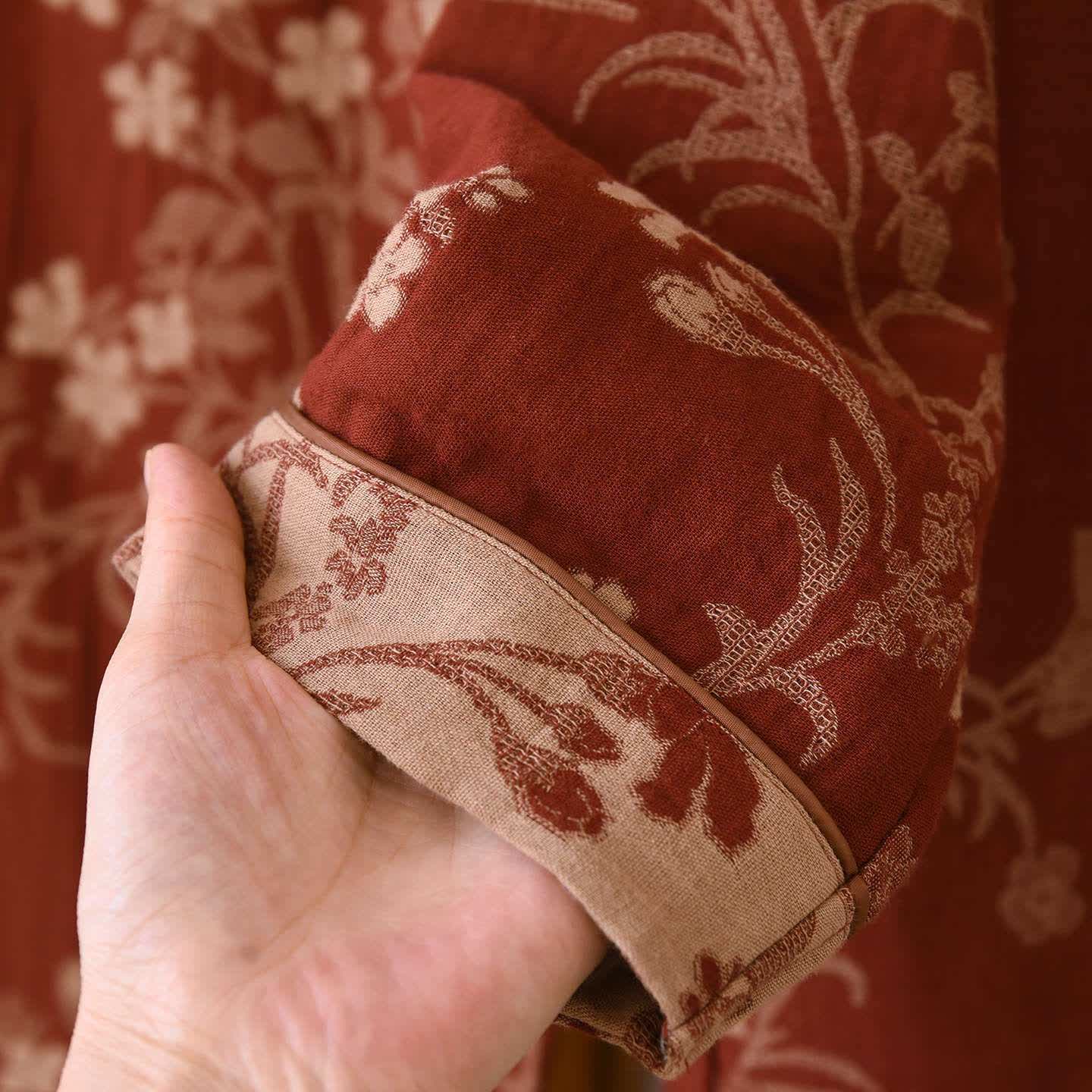 Plum Blossom Jacquard Cotton Gauze Pajamas - image 9