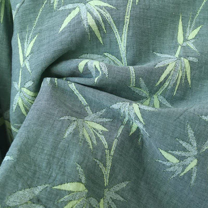 Green Bamboo Jacquard Cotton Gauze Pajamas - image 11