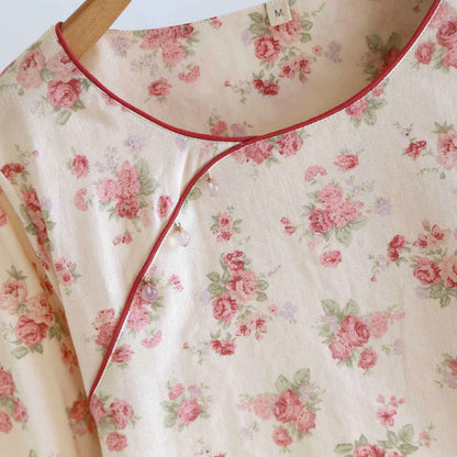 Romantic Rose Cotton Gauze Pajamas - image 4