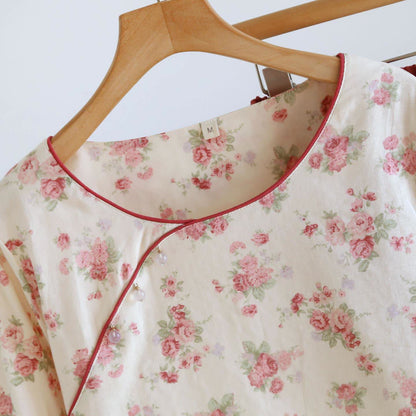 Romantic Rose Cotton Gauze Pajamas - image 3