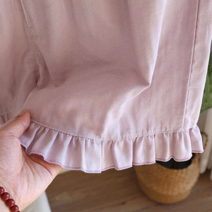 Solid Color Ruffled Tank Pajama Set - image 11