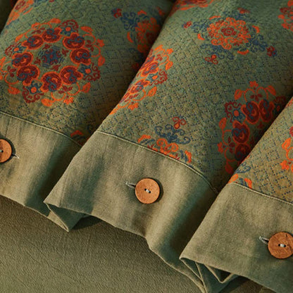 Vintage Geometric Cotton Double Gauze Bedding Set(4PCS) - image 7