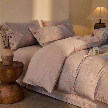 Country Floral Cotton Double Gauze Bedding Set(4PCS) - image 3
