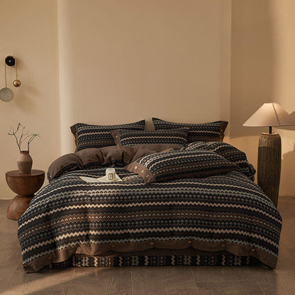 Wavy Stripe Cotton Double Gauze Bedding Set(4PCS) - image 6