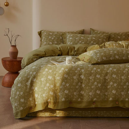 Botanical Floral Cotton Double Gauze Bedding Set(4PCS) - image 2