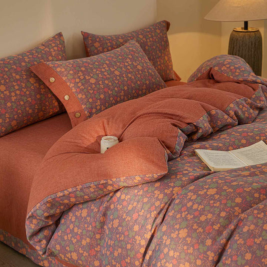 Lucky Clover Cotton Double Gauze Bedding Set(4PCS) - King - image 0