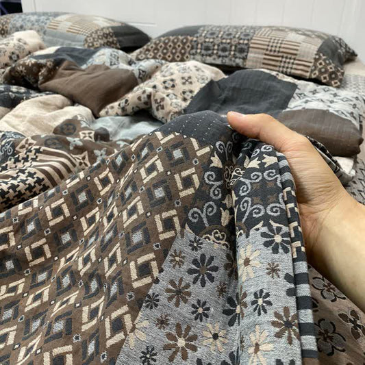Vintage Patchwork Cotton Double Gauze Bedding - Bedding Set - King - image 0